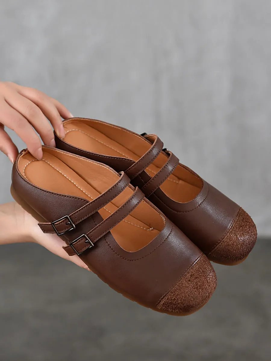 Women Artsy Genuine Leather Low Heel Shoes