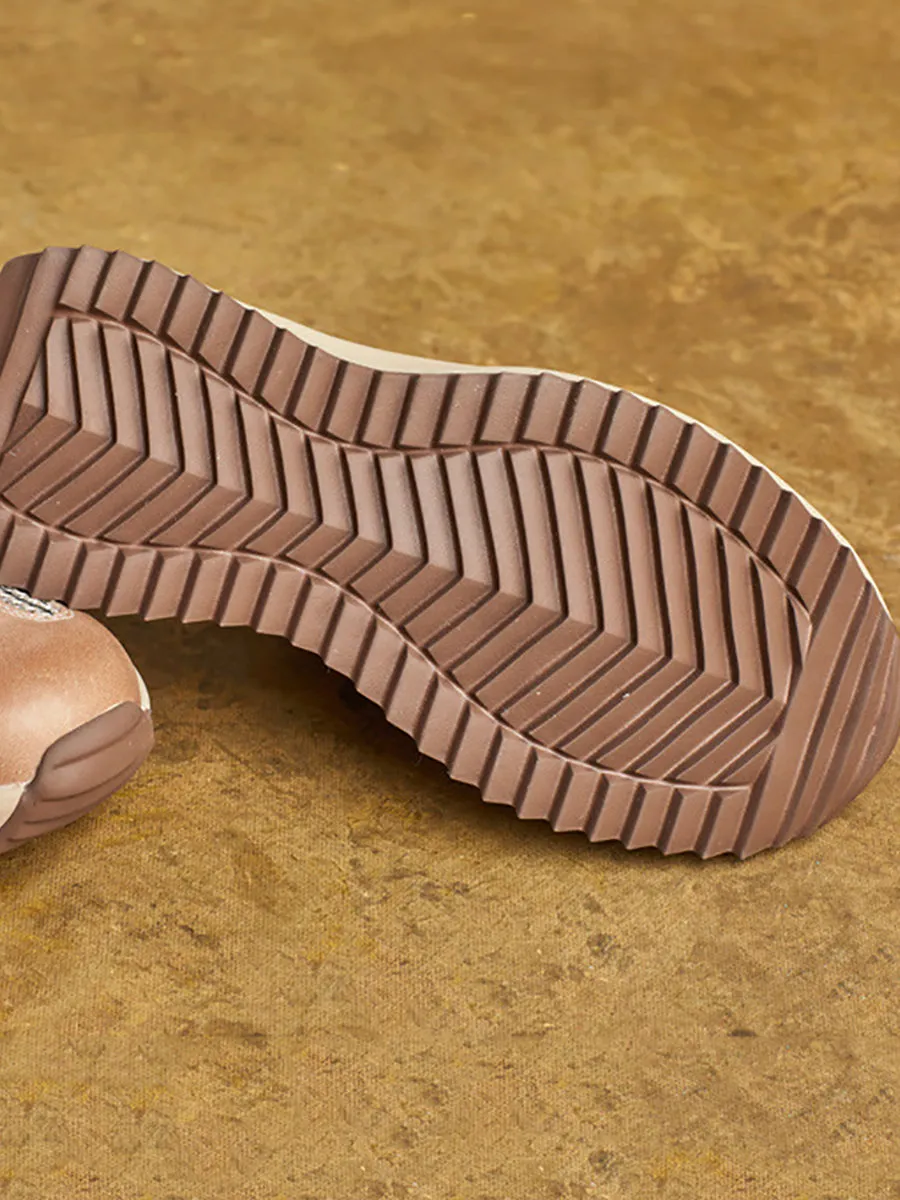 Women Summer Casual Colorblock Leather Sport Shoes