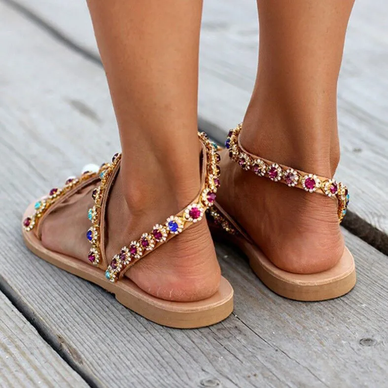 Women's Super Cute Handmade Pearl Beach Sandals